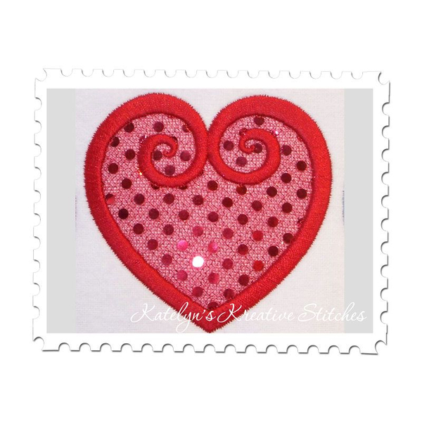 Heart Scroll Applique