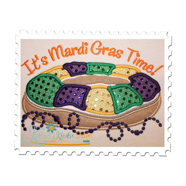 Mardi Gras King Cake Applique