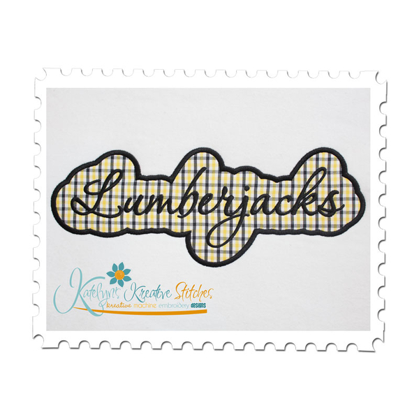 Lumberjack Applique Script Satin