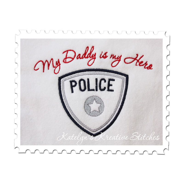 Police Badge Applique - Text is included