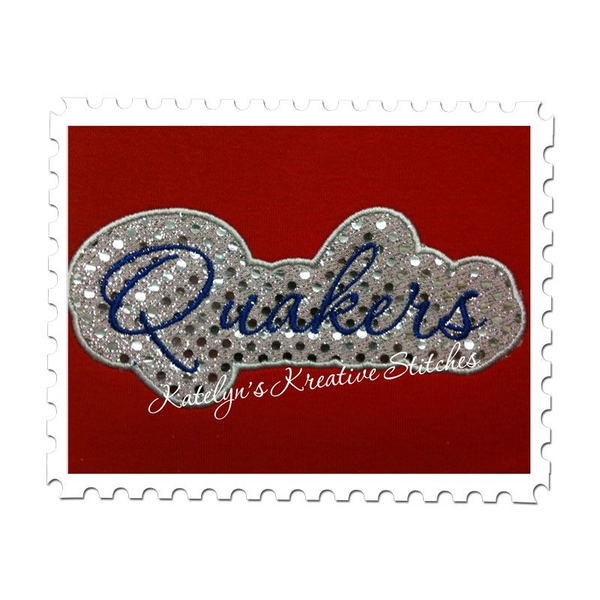 Quakers Applique Script stitched by Beth Meyers