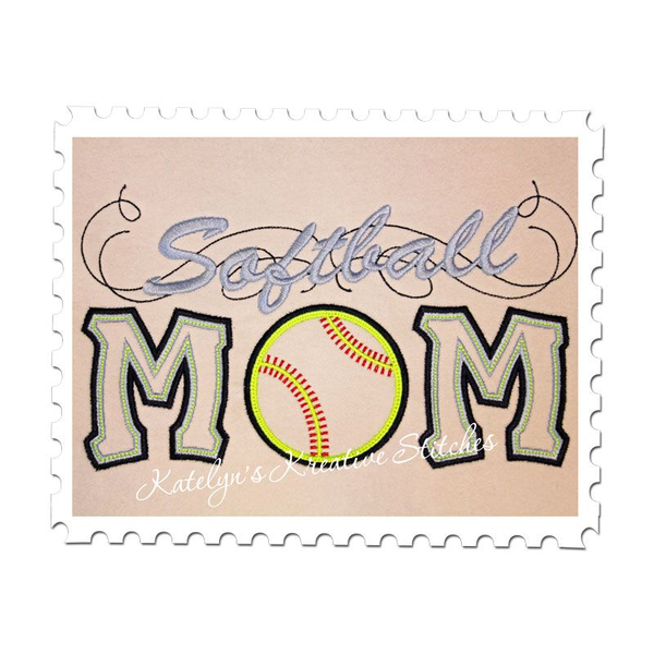 Softball Mom Applique