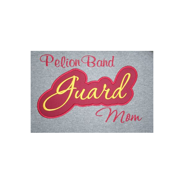 Guard Applique Script stitched by Kerri