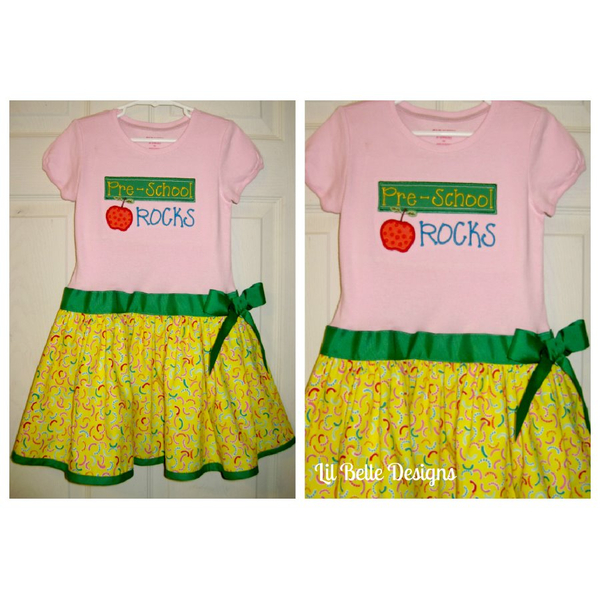 Pre-School Rocks stitched by Lil Belle Designs