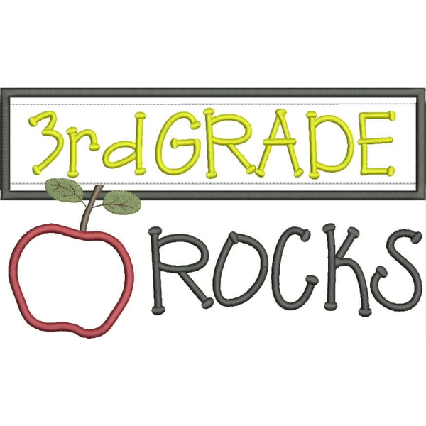 3rd Grade Rocks Applique Chalkboard Snap Shot