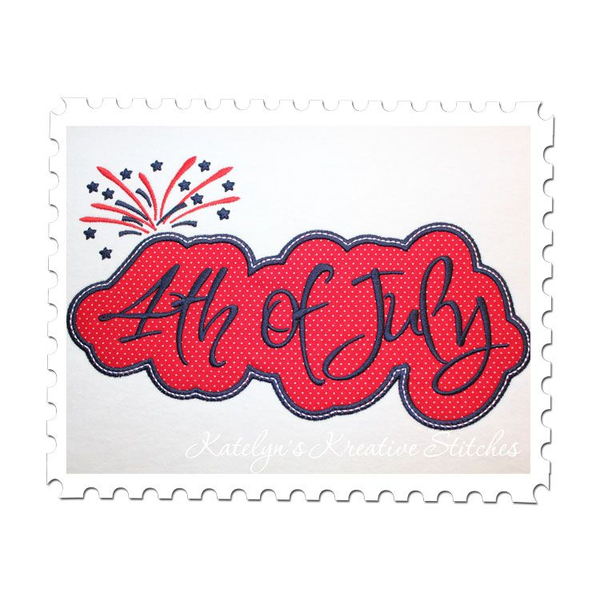 4th of July Applique Script