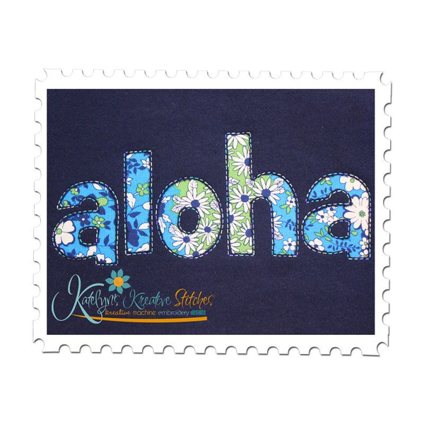 Aloha Reverse Applique Close Up