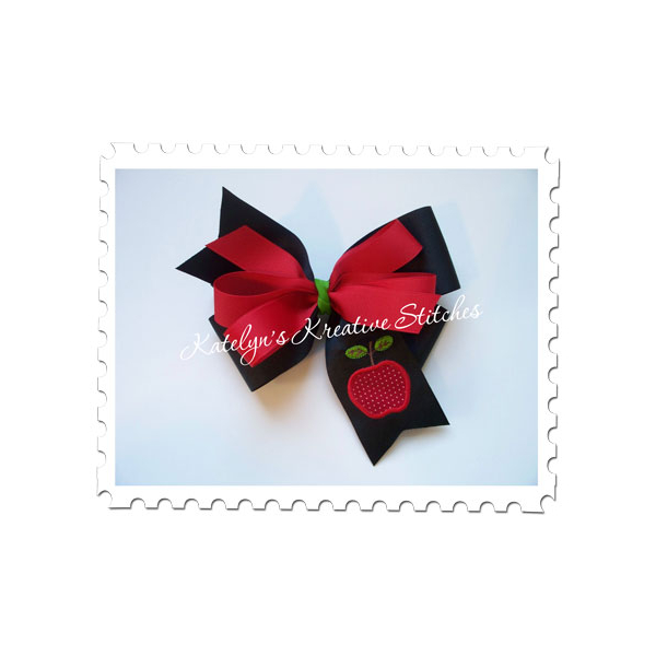 Mini Apple Applique Hairbow