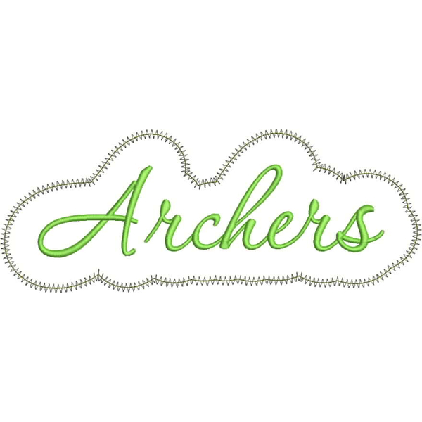 Archers Applique Script Zig Zag Snap Shot