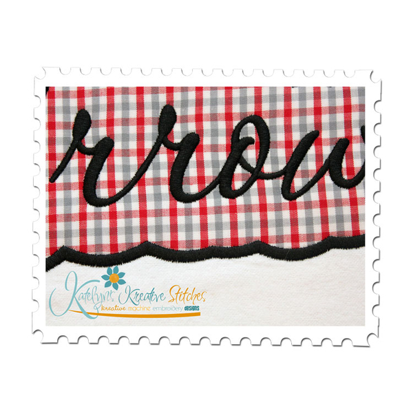 Arrows Applique Script Close Up