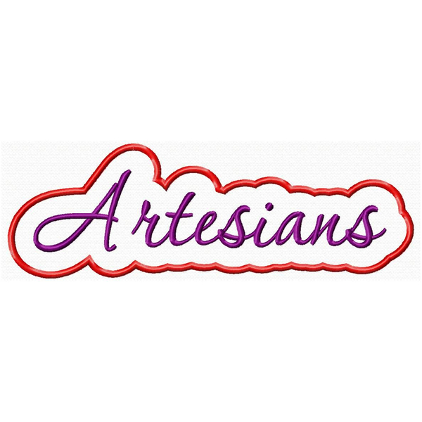 Artesians Applique Script Satin Snap Shot