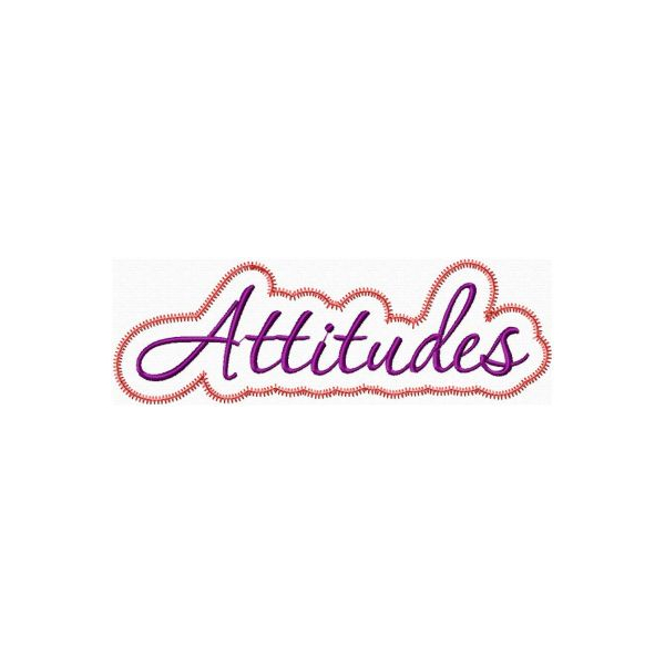 Attitudes Applique Script Zig Zag Snap Shot