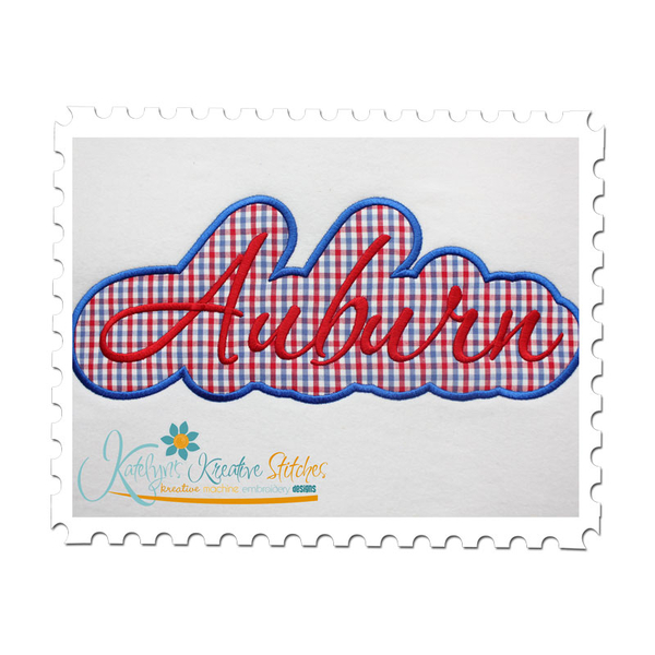Auburn Applique Script Satin