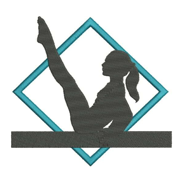 Gymnast Abstract Applique Snap Shot