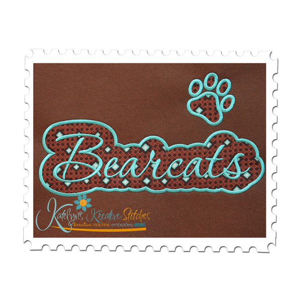 Bearcats Applique Script Satin