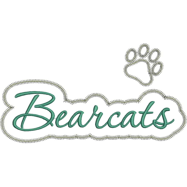 Bearcats Applique Script Zig Zag Snap Shot