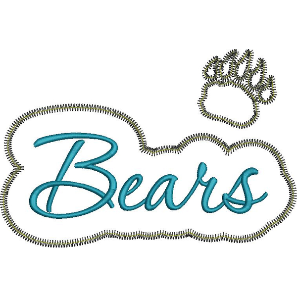 Bears Applique Script Zig Zag Snap Shot
