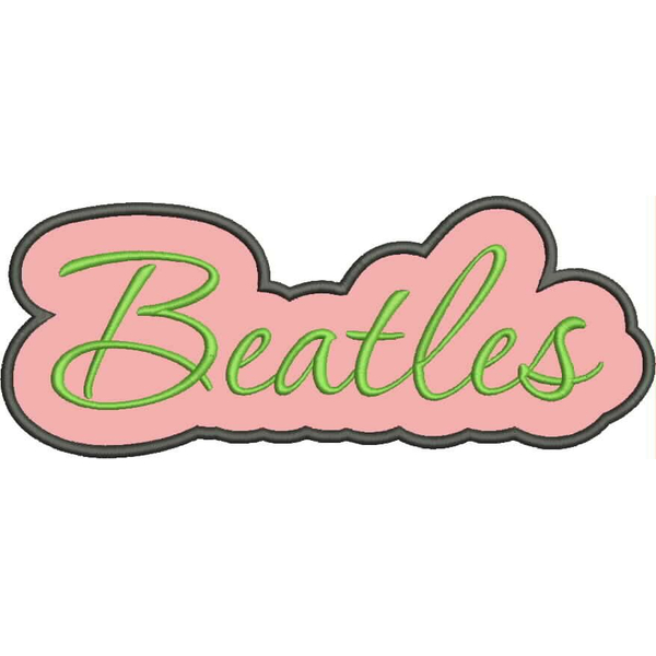 Beatles Applique Script Satin Snap Shot