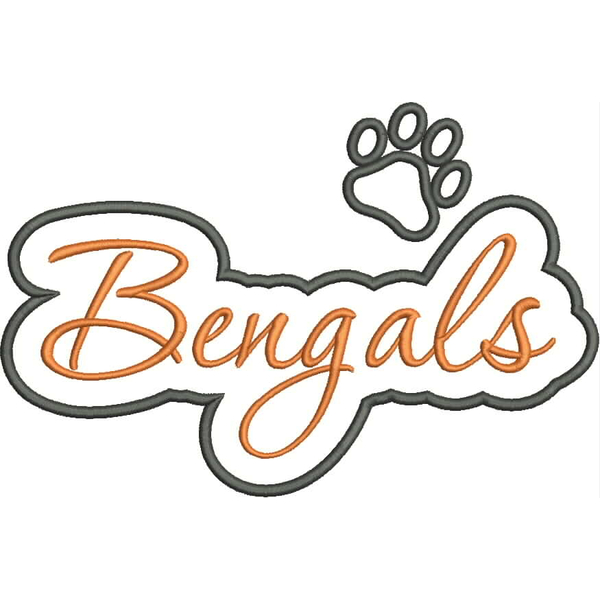 Bengals Applique Script Satin Snap Shot