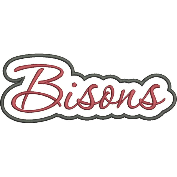 Bisons Applique Script Satin Snap Shot