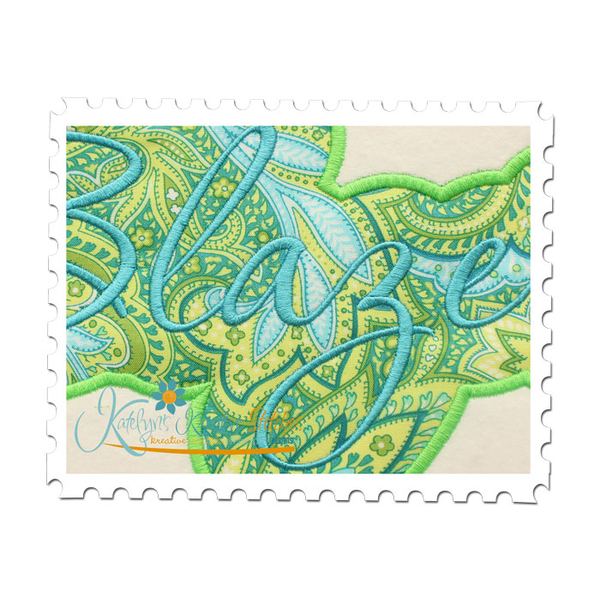 Blazers Applique Script Satin Close Up