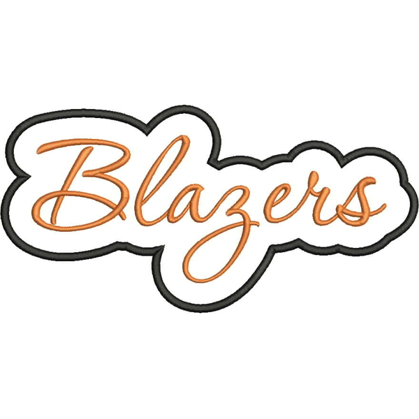 Blazers Applique Script Satin Snap Shot