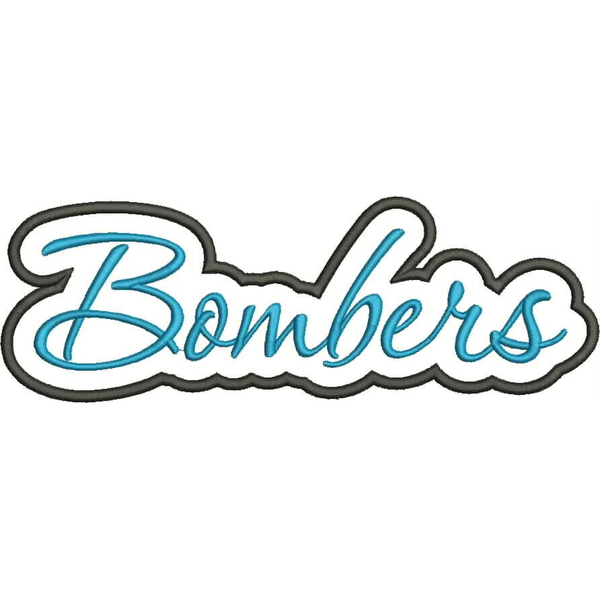 Bombers Appliques Script Satin Snap Shot