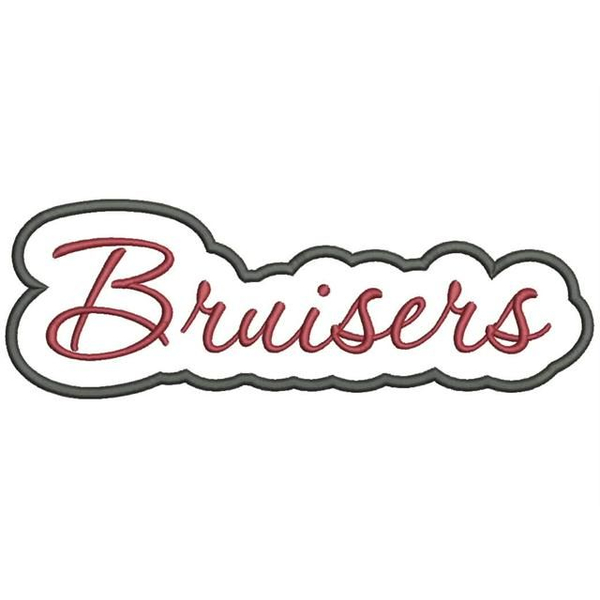 Bruisers Applique Script Satin Snap Shot