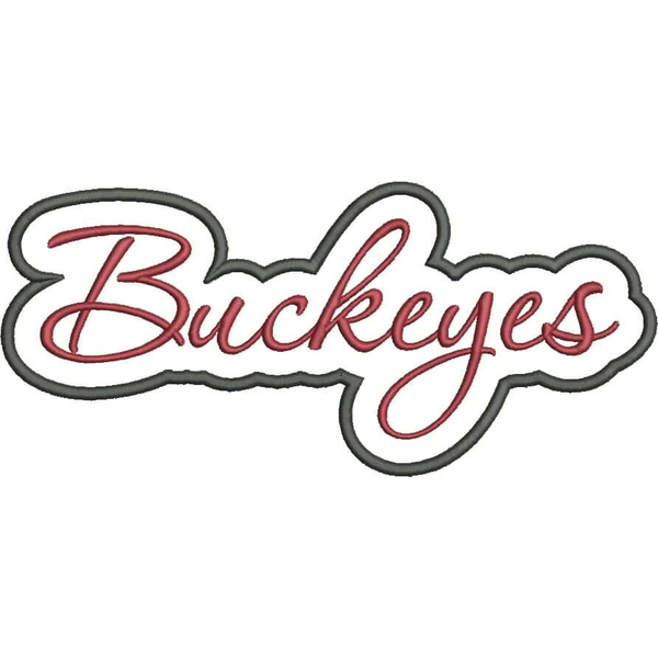 Buckeyes Applique Script Satin Snap Shot