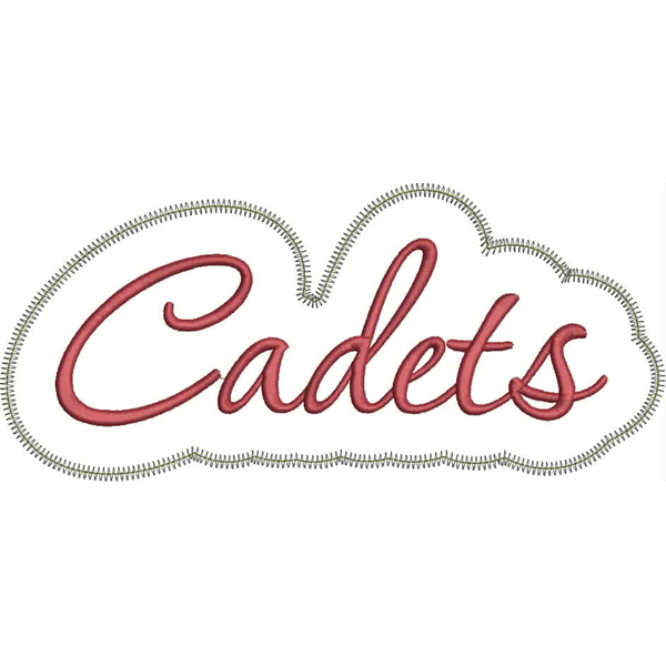Cadets Applique Script Zig Zag Snap Shot