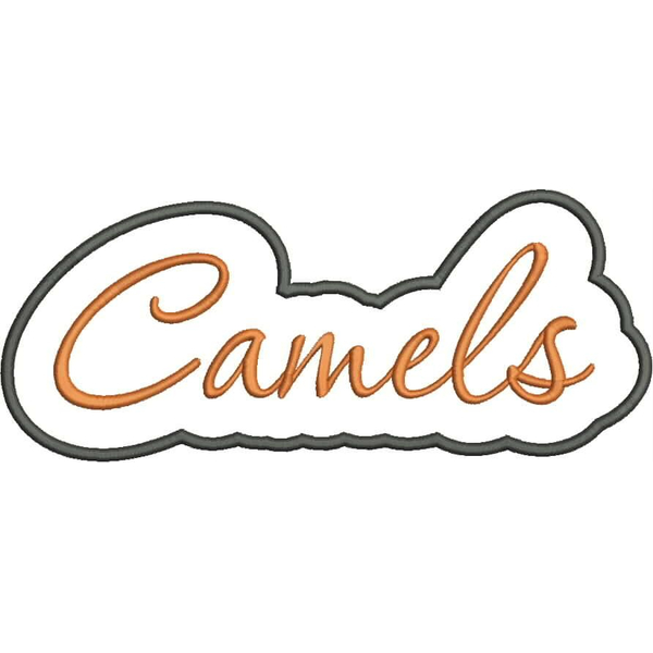 Camels Applique Script Satin Snap Shot
