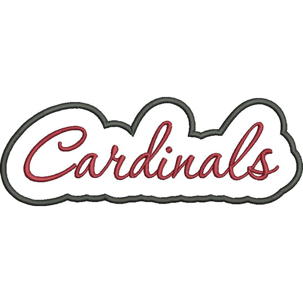 Cardinals Applique Script Satin Snap Shot