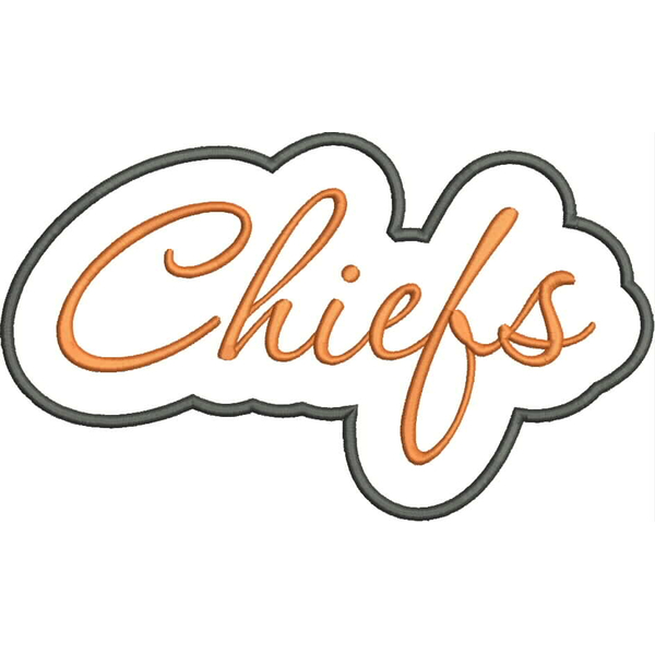 Chiefs Applique Script Satin Snap Shot