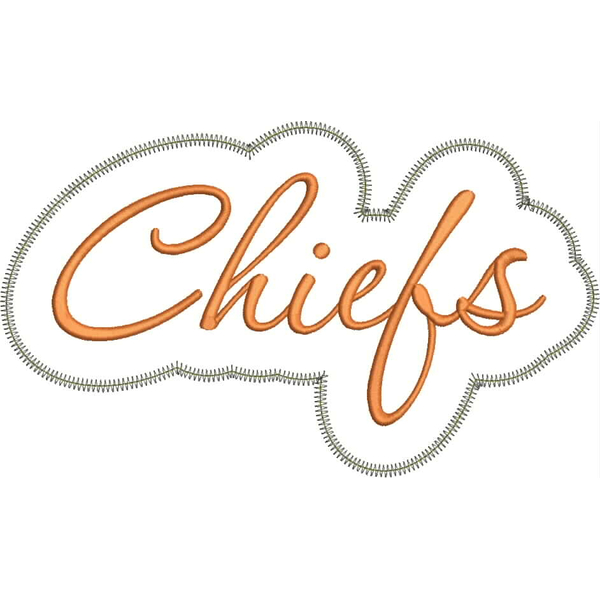 Chiefs Applique Script Zig Zag Snap Shot
