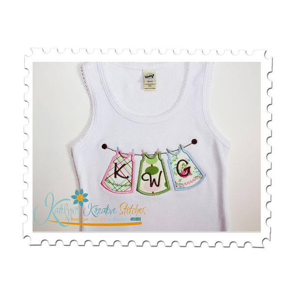 Clothesline Applique Tank Top