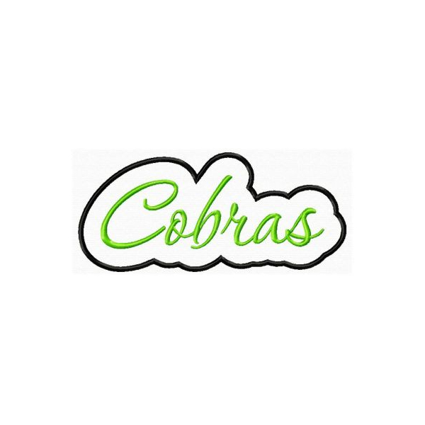Cobras Applique Script Satin Snap Shot