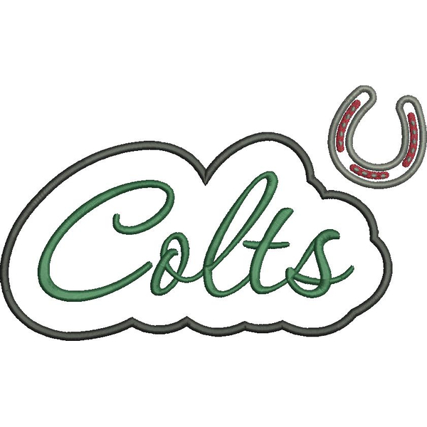 Colts Applique Script Satin Snap Shot