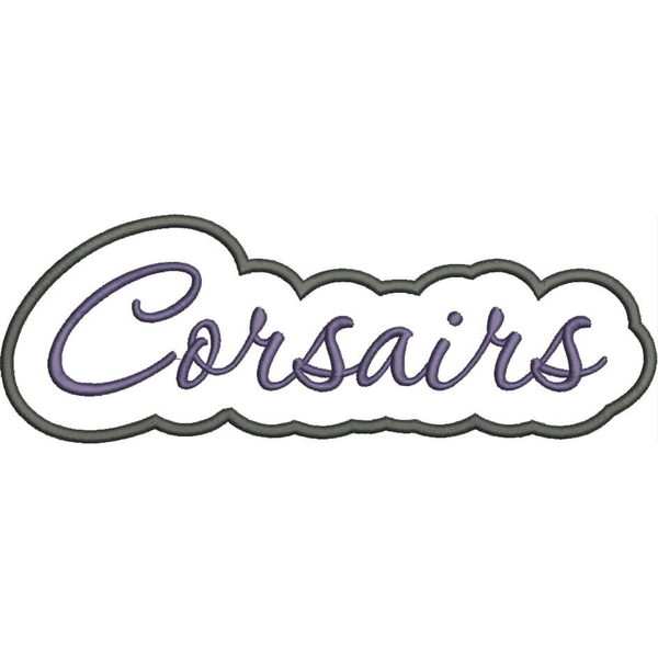 Corsairs Applique Script Zig Zag Snap Shot
