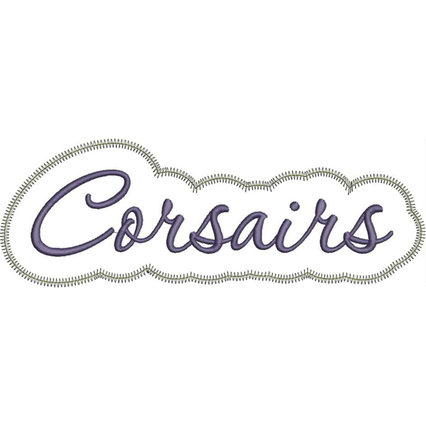 Corsairs Applique Script Zig Zag Snap Shot