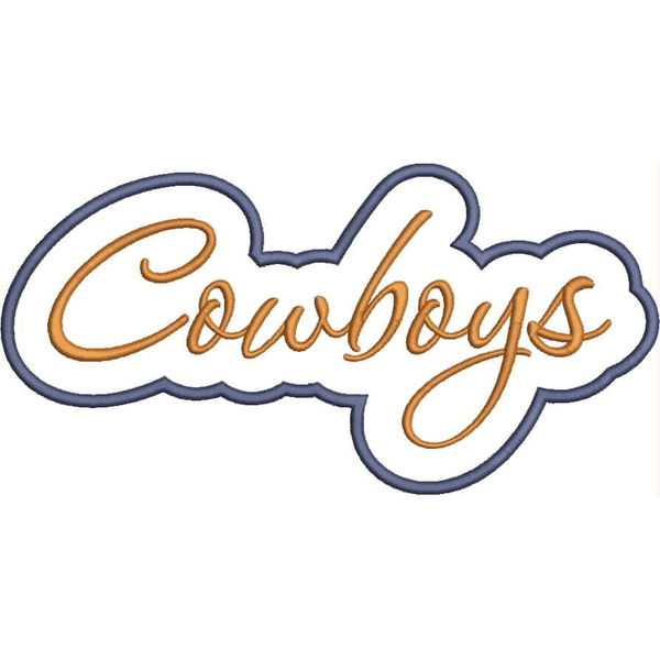 Cowboys Applique Script Satin Snap Shot