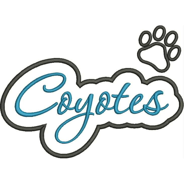 Coyotes Applique Script Satin Snap Shot