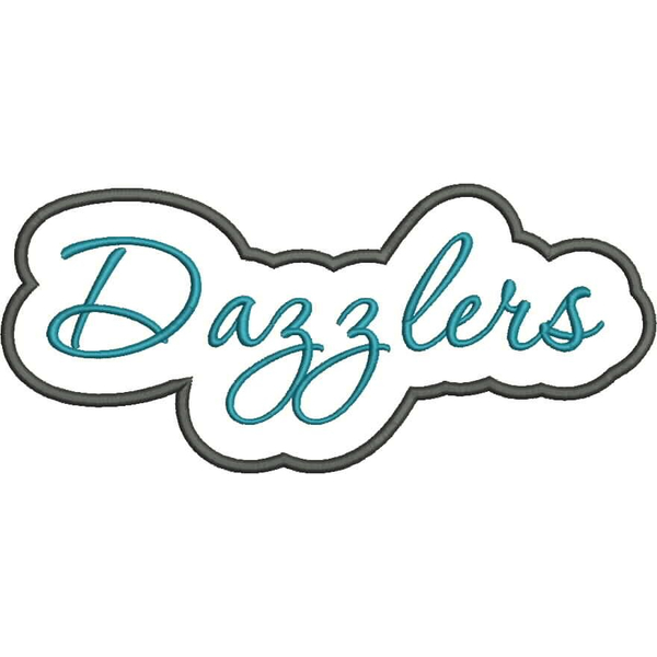 Dazzlers Applique Script Satin Snap Shot