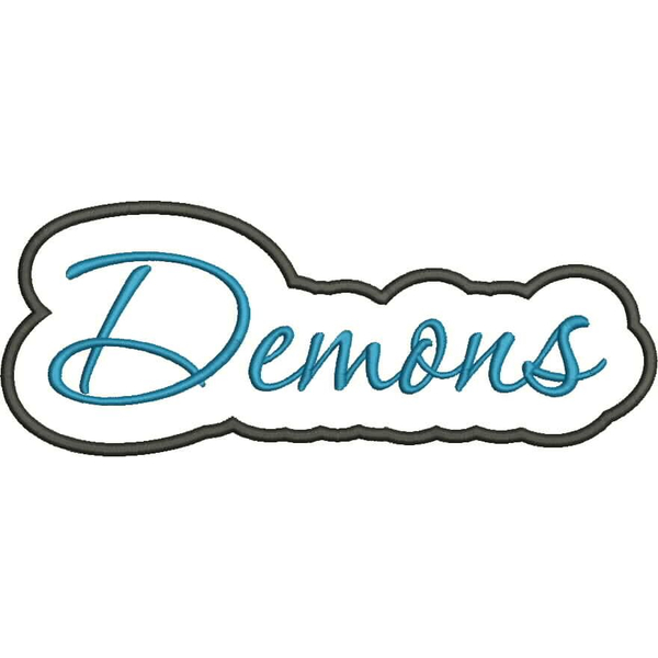 Demons Applique Script Zig Zag Snap Shot