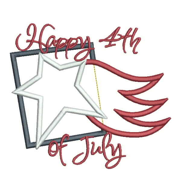 Happy 4th of July Applique Snap Shot