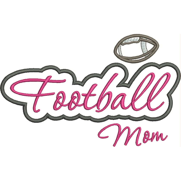 Football Mom Applique Script Satin Snap Shot