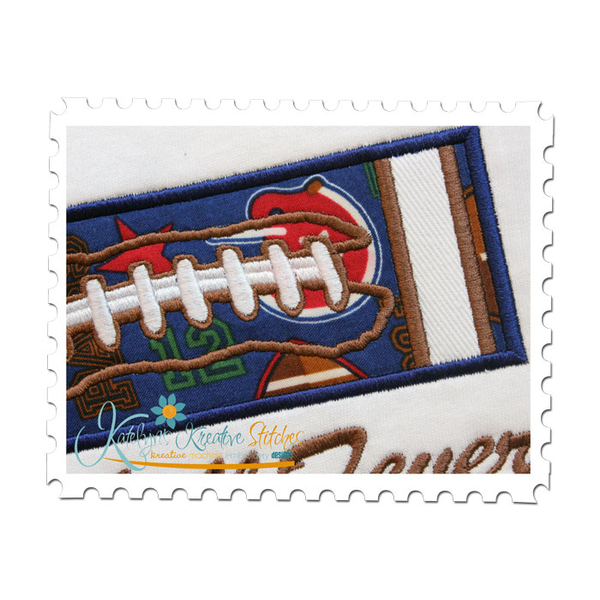 Football Applique Block Close Up