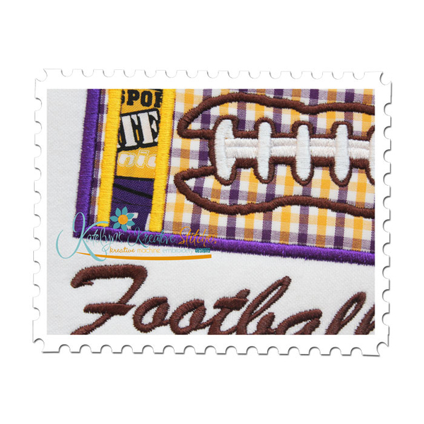 Football Applique Block Close Up