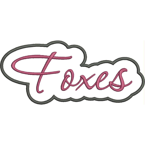 Foxes Applique Script Satin Snap Shot