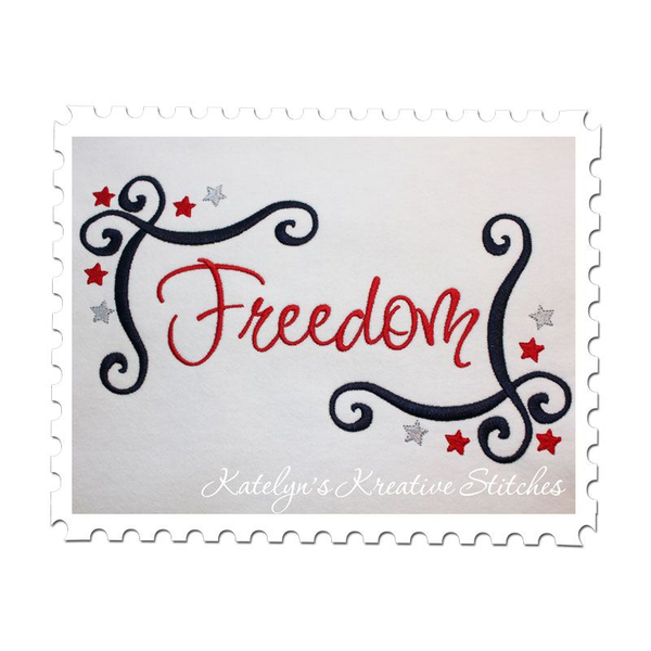 Freedom Text with Border