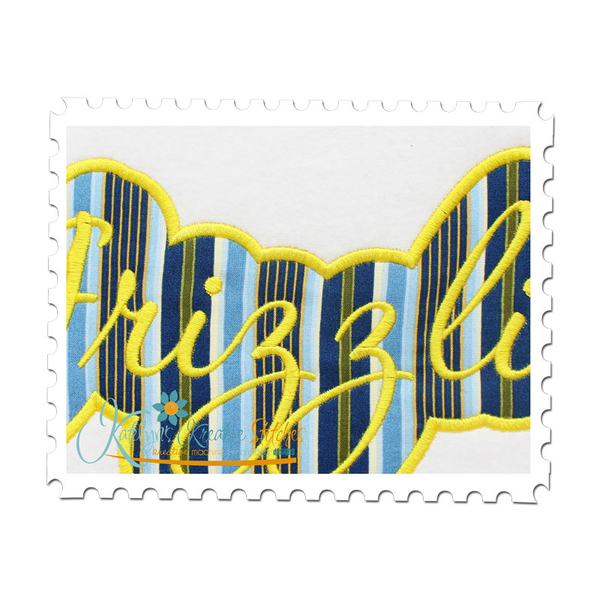 Grizzlies Applique Script Satin Close Up